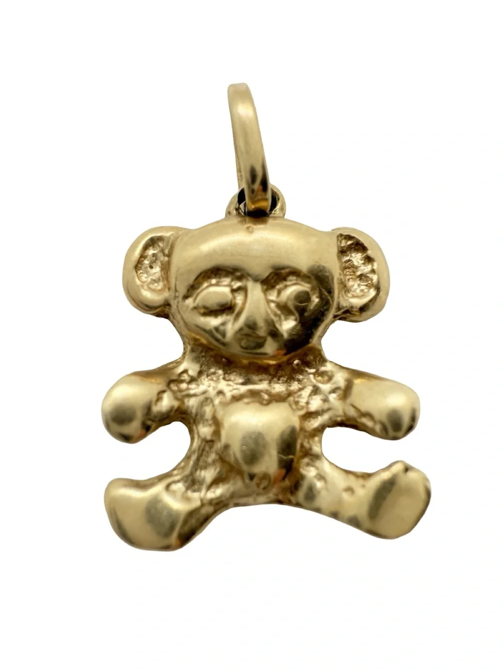 Gold Teddy Bear Pendant for Kids - Cute Charm Necklace